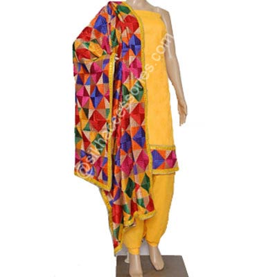 Punjabi Phulkari Suit | Exotic India Art-vietvuevent.vn