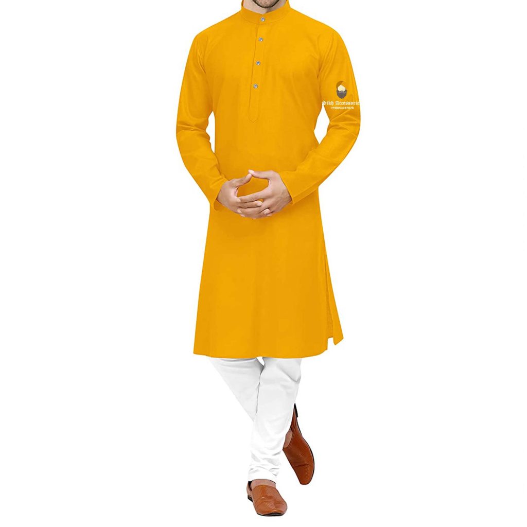 Buy Punjabi Amritsari Kurta Pajama Yellow Men Online