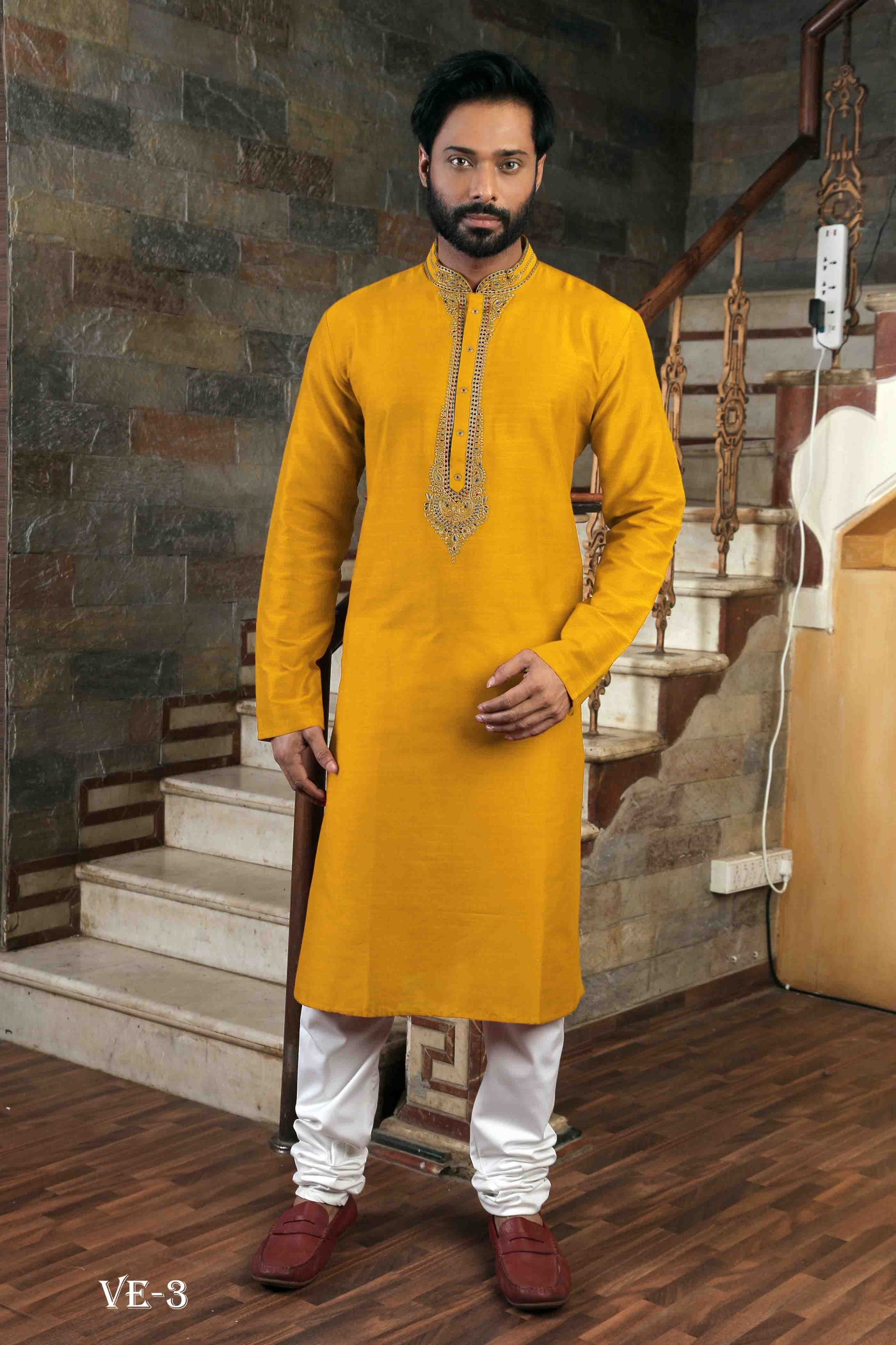 Buy Veda Collection Yellow Formal Kurta Pajama Online
