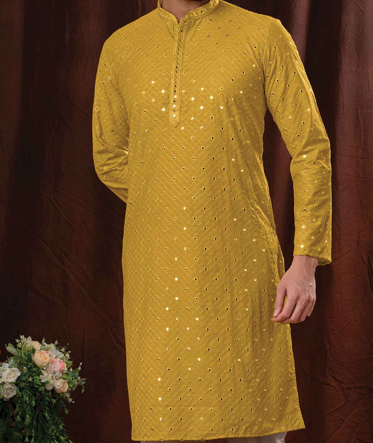 buy-formal-kurta-pajama-yellow-men-online