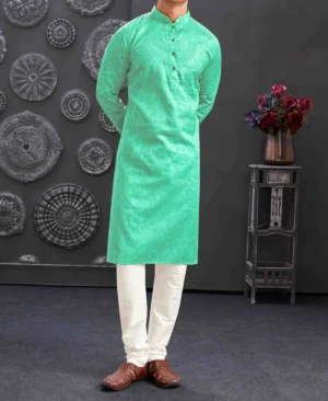 Greenish Cyan Kurta Pajama for Men