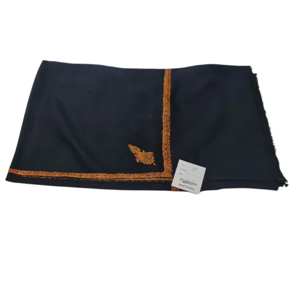 Pashmina Men's Lohi/Shawl with Embroidery Navy Blue