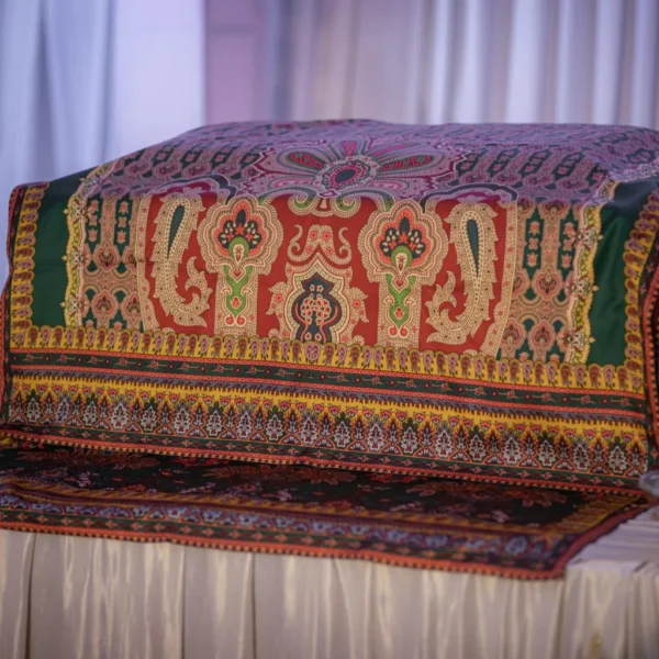 Red & Green Color Rumala Sahib Digital Print (Chatrikmor Theme) – Set of 4 Pieces