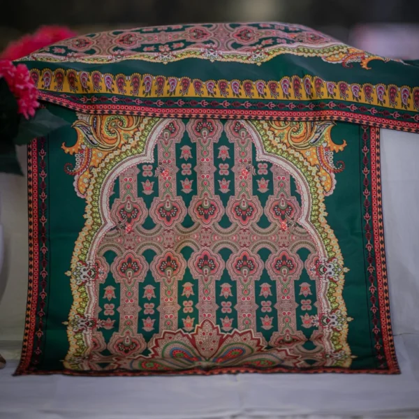 Red & Green Color Rumala Sahib Digital Print (Chatrikmor Theme) – Set of 4 Pieces
