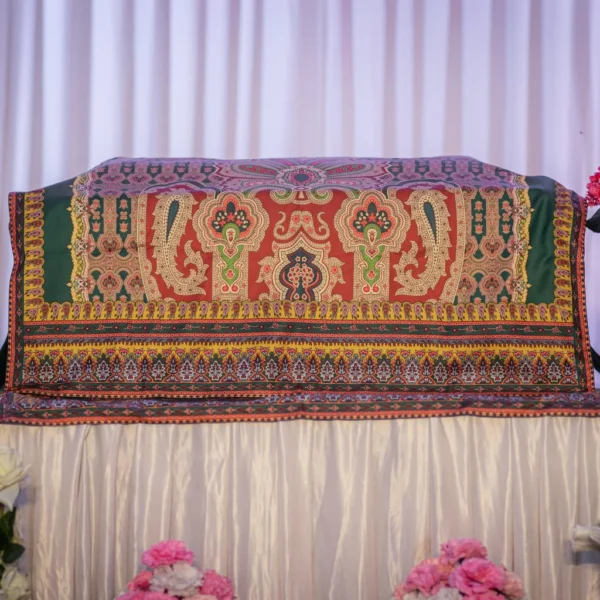 Red & Green Color Rumala Sahib Digital Print (Chatrikmor Theme) – Set of 4 Pieces - Image 4