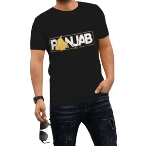 Punjab Motherland - Men Printed T-Shirt (Black)