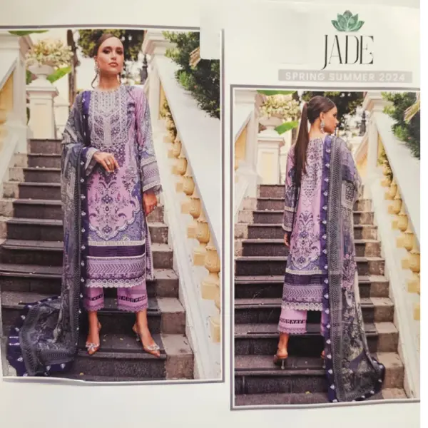 Purple Digital Printed & Embroidered Pakistani Suit (Jade)