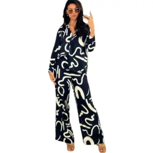 Abstract Bliss Co-ord Set : Black Stylish Oversized Comfort