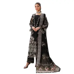 Black Kahf Embroidered Lawn Suit (Noor)