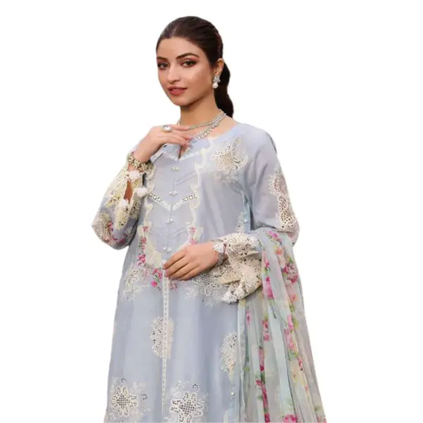 Grey Kahf Embroidered Lawn Suit (Firuze)