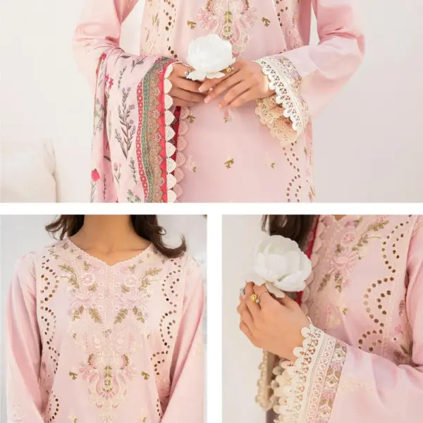 Light Pink Shezlin Chikankari Pakistani Suit (Elaf)