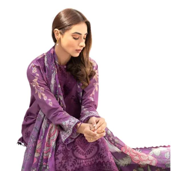 Luxury Purple Shezlin Chikankari Pakistani Suit (Azka)