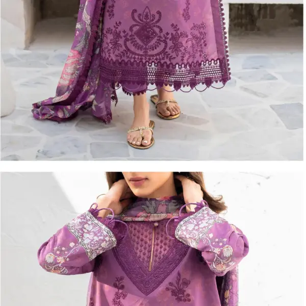 Luxury Purple Shezlin Chikankari Pakistani Suit (Azka)