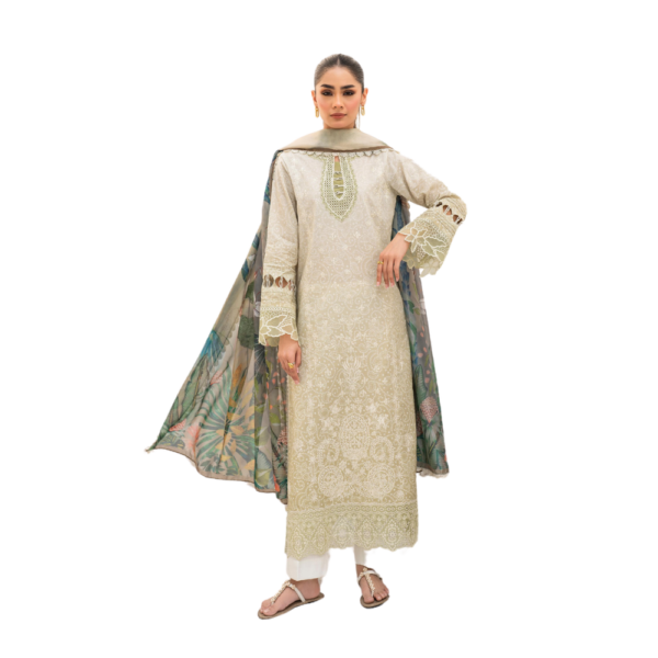 Moss Green Shezlin Chikankari Pakistani Suit (Roha)