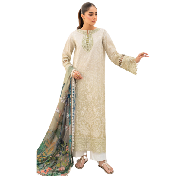 Moss Green Shezlin Chikankari Pakistani Suit (Roha)