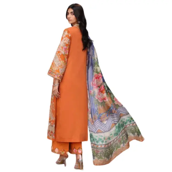 Orange Kahf Embroidered Lawn Suit (Maya)