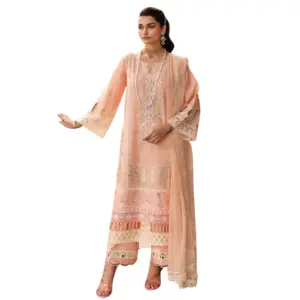 Peach Kahf Embroidered Lawn Suit (Maahru)