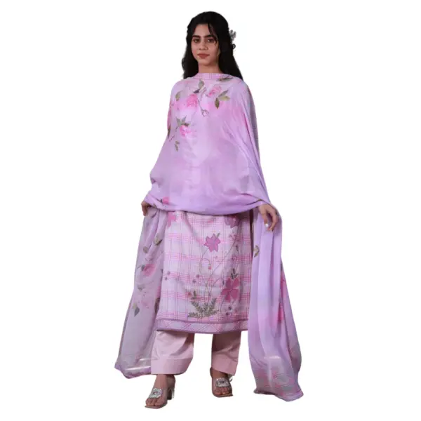 Pink Air cool Base suit with Pure Dupatta Ramtex