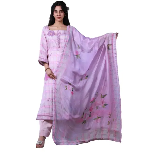 Pink Air cool Base suit with Pure Dupatta Ramtex