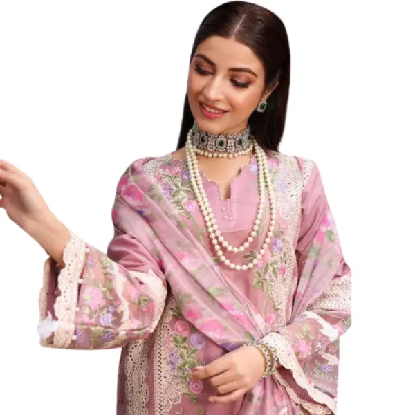 Pink Kahf Embroidered Lawn Suit (Sassi)