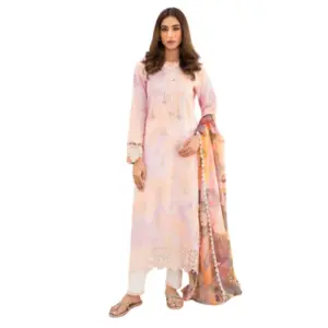 Pink & Orange Shezlin Chikankari Pakistani Suit (Nuray)