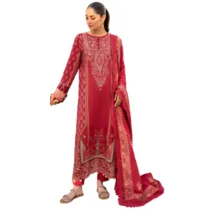 Red Shezlin Chikankari Pakistani Suit (Izzah)