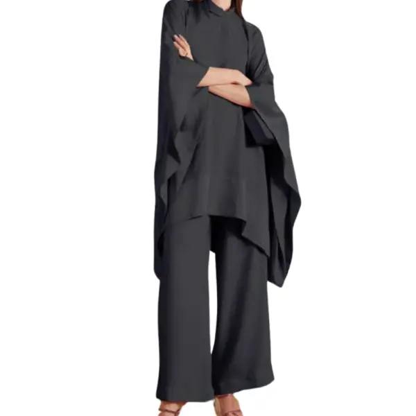 Silk Aura Black Kaftan Top & Culottes Co-ord Set