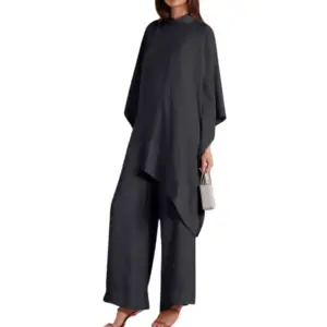 Silk Aura Black Kaftan Top & Culottes Co-ord Set