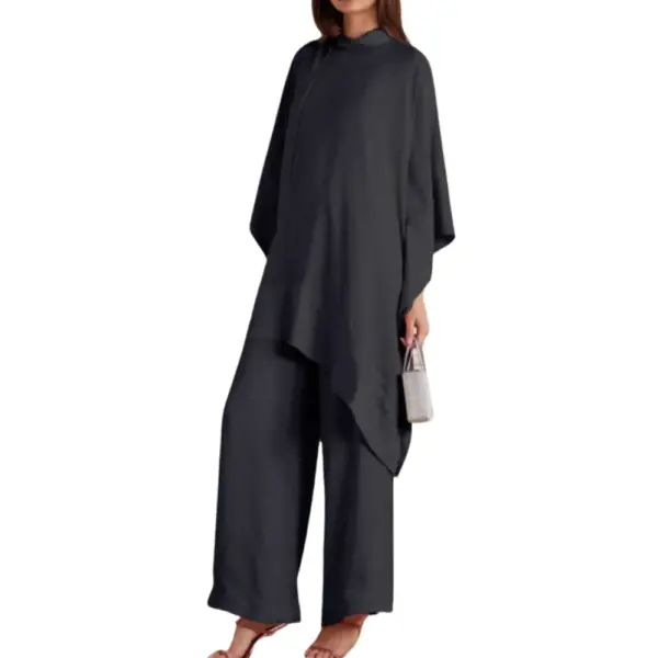 Silk Aura Black Kaftan Top & Culottes Co-ord Set