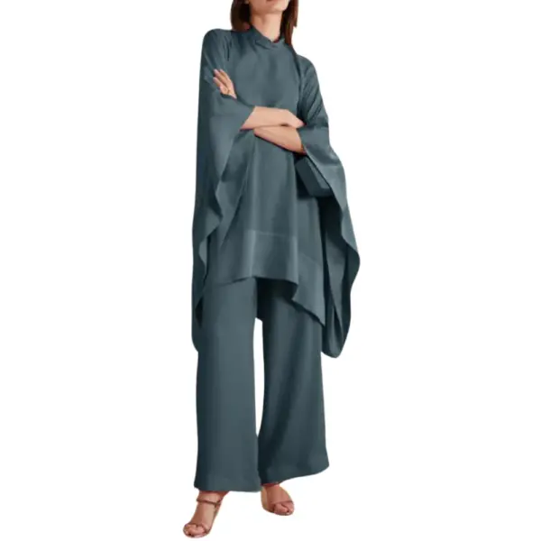 Silk Aura Sea Green Kaftan Top & Culottes Co-ord Set