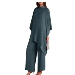 Silk Aura Sea Green Kaftan Top & Culottes Co-ord Set