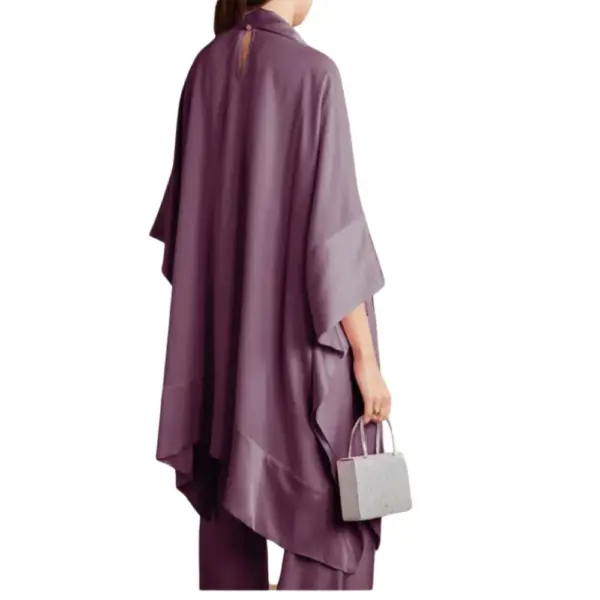 Silk Aura Violet Kaftan Top & Culottes Co-ord Set