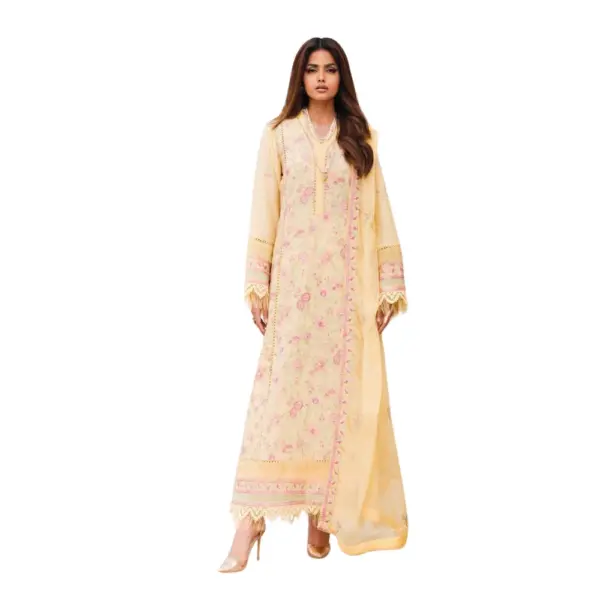 Yellow Chikankari Lawn Suit (Adan Libas)