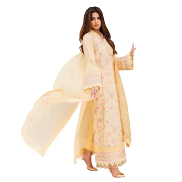 Yellow Chikankari Lawn Suit (Adan Libas)