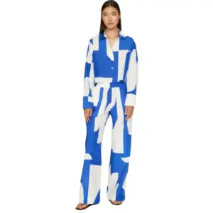 Azure Abstract Elegance Co-Ord Set