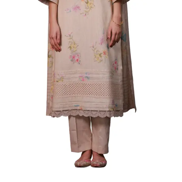 Ramtex Cotton Suit with Bottom work Duppata