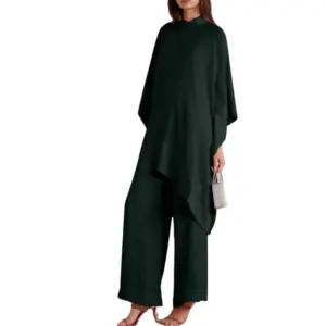 Silk Aura Green Kaftan Top & Culottes Co-ord Set