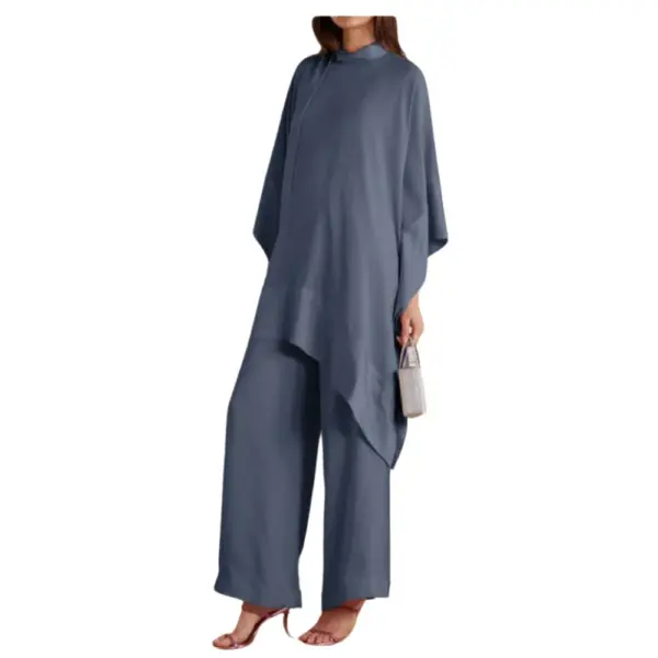 Silk Aura Grey Kaftan Top & Culottes Co-ord Set