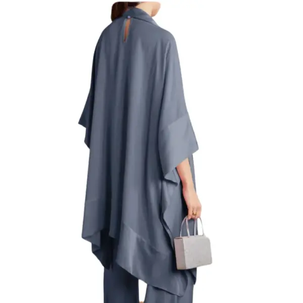 Silk Aura Grey Kaftan Top & Culottes Co-ord Set