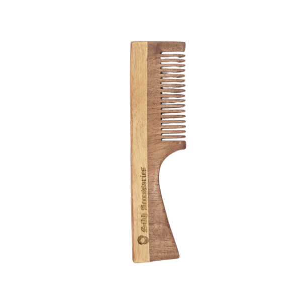 Neem Wood Comb With Rake Design (7.5 Inch)