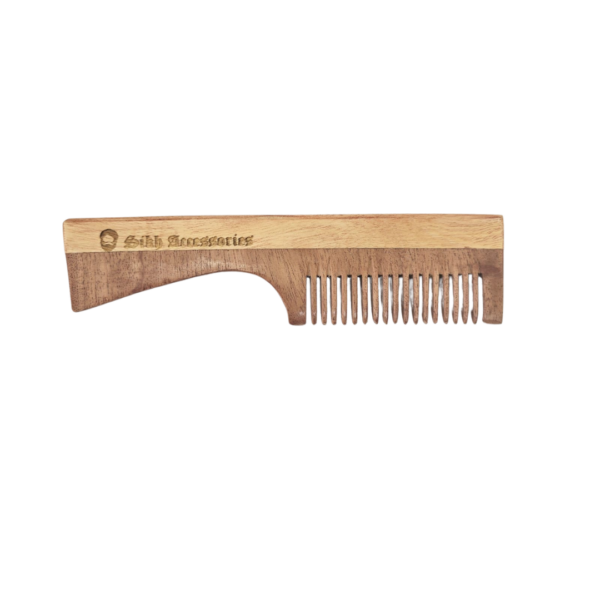 Neem Wood Comb With Rake Design (7.5 Inch) - Image 2