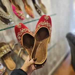 Red Designer Punjabi Jutti for Women