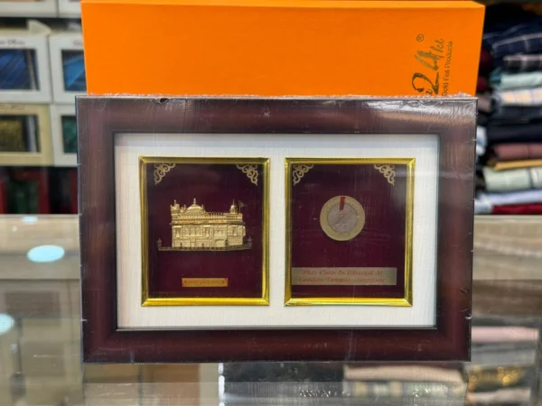 Aarya's 24kt Gold Plated Golden Temple Frame With Coin - Image 2