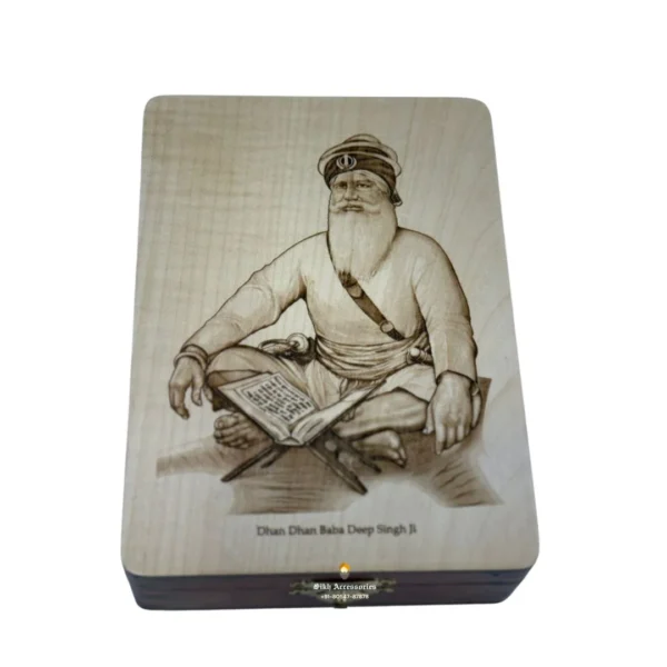 Baba Deep Singh Ji Wooden Crafted Gutka Sahib Box