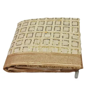 Cream Rumala Sahib with Sequin Work- Double Set