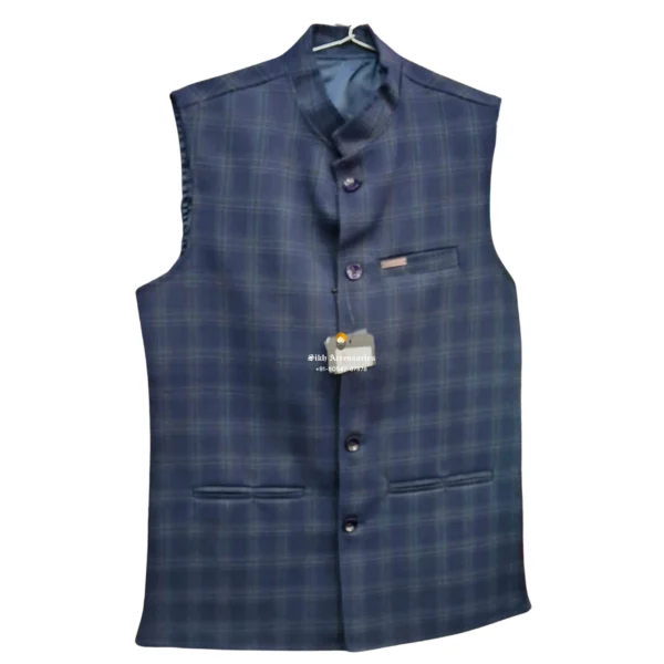 Dark Blue Cheque Jacket for Men