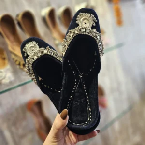 Dark Blue Designer Punjabi Jutti for Women
