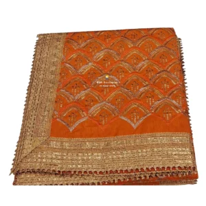 Fire Orange Rumala Sahib with Sequin Work- Double Set