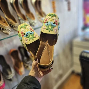 Flax Yellow Designer Punjabi Jutti for Women