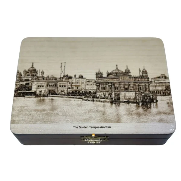 Golden Temple Wooden Crafted Gutka Sahib Box